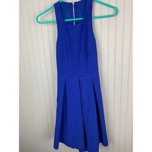 LuLus Size S Womens Fit N Flare Round Neck Open Back Blue - Picture 1 of 4
